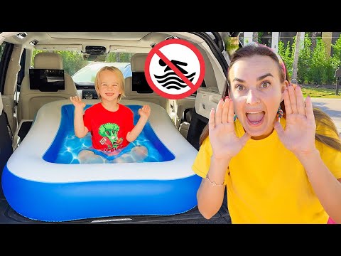 Chris and Mom Inflatable Pool Adventure