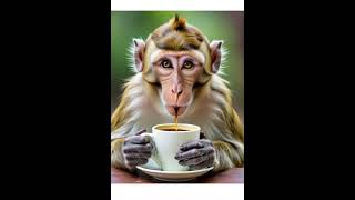 Download lagu Monkey drink coffee so fun #ai #monkey #grokai #caffè mp3