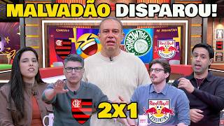 MENGÃO LÍDER e PALMEIRENSE TRISTE kkk FLAMENGO 2x1 BRAGANTINO BRASILEIRÃO.