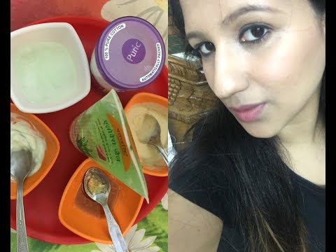 Whole skincare using Patanjali Aloe vera gel/ facial at home under Rs 100 Video