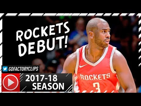 Chris Paul Full PS Highlights vs Thunder (2017.10.03) - 11 Pts, 7 Ast, Rockets Debut!
