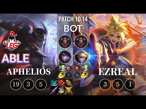 LEG Able Aphelios vs Ezreal Bot - KR Patch 10.14