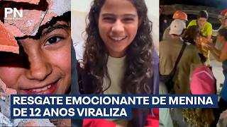 Menina de 12 anos é resgatada após 30 horas sob escombros