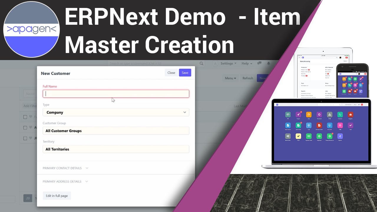 ERPNext Demo - Partners Creation | Apagen Solutions Pvt. Ltd.