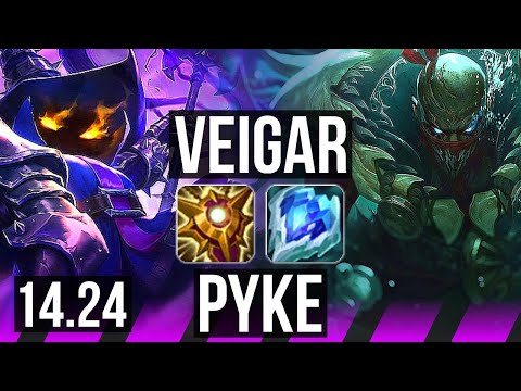 VEIGAR & Ezreal vs PYKE & Jhin (SUP) | KR Master | 14.24