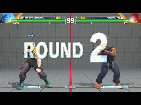 Street Fighter 5 - Tokido (Ryu) vs Infiltration (Nash) Final 2016