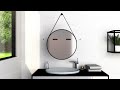 Miroir Talos III Aluminium - Noir - Largeur : 60 cm - Avec éclairage