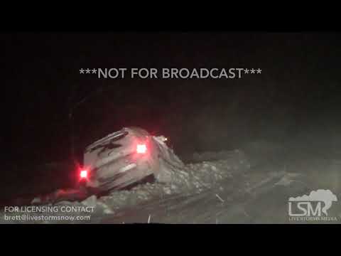 12-25-17 Ripley, NY - Intense lake effect snow, white out conditions, cars off road