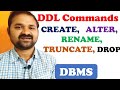 SQL DDL Commands Create Alter Rename Truncate Drop DBMS MySQL Implementation