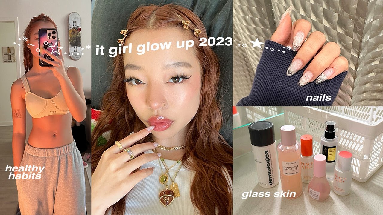 GLOW UP TRANSFORMATION FOR 2023 (GLASS SKINCARE, NAILS, SELF CARE, DYEING MY HAIR...)
