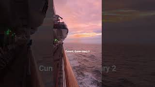Golden Hour at Sea! Queen Mary 2 Sunrise #CruiseLife #OceanView #short