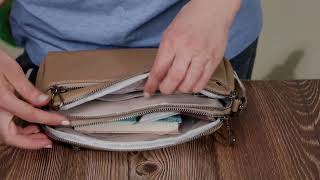 Жіноча стильна сумка з натуральної шкіри Vintage 22599 бежева