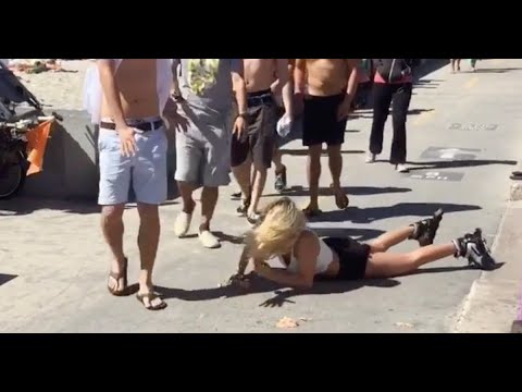 Girl Falls Over In Public