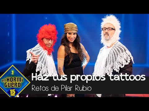 Pilar Rubio enseña a Javier Cámara y Pablo Motos a crear sus propios tatuajes- El Hormiguero