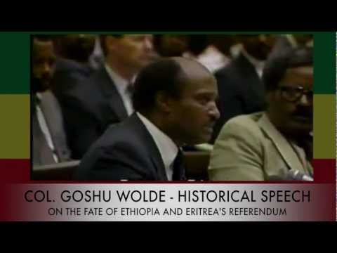 Colonel Goshu Wolde - Historical Speech
