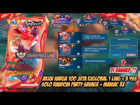 MY 100 MILLION EX GLOBAL 1 LING AND GLOBAL 3 YSS ACCOUNT IS PERMANENTLY BAN, SOLO RANKED RANDOM P...