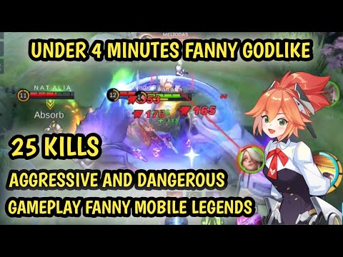 UNDER 4 MINUTES FANNY GODLIKE | AGGRESSIVE AND DANGEROUS GAMEPLAY FANNY MOBILE LEGENDS