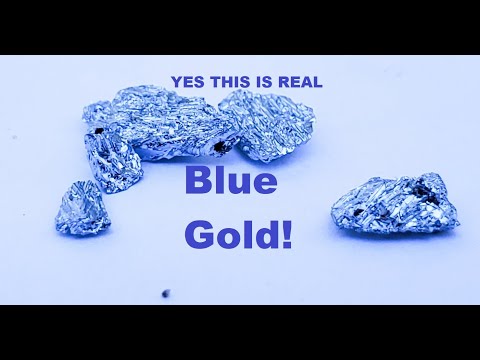BLUE GOLD! Yes it is a real intermetallic compound! Gold indide (AuIn2)