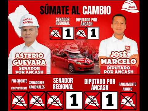 🚩 ¡GRAN CARAVANA EN EL CALLEJÓN DE HUAYLAS - ANCASH!  AHORA NACION - ASTERIO GUEVARA SENADOR NRO 1