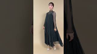 ブラックのラメチュールメロウAラインドレス 動画