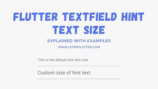 Flutter Textfield Hint Text Size | Flutter Tutorial | Flutter For Beginners