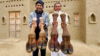Camel Paya Recipe | 16 Hours Cooking Camel Trotters | Camel legs Cleaning Cutting  Cooking اونٹ پائے