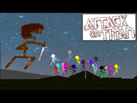 Attack on Titan  - Escape Run - Survival Stickman Race in Algodoo