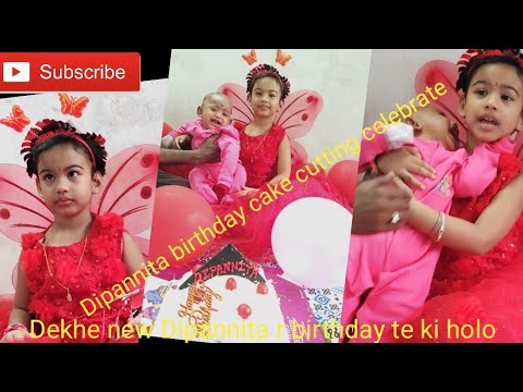 Happy birthday Dipannita/Dipannita birthday cake cutting