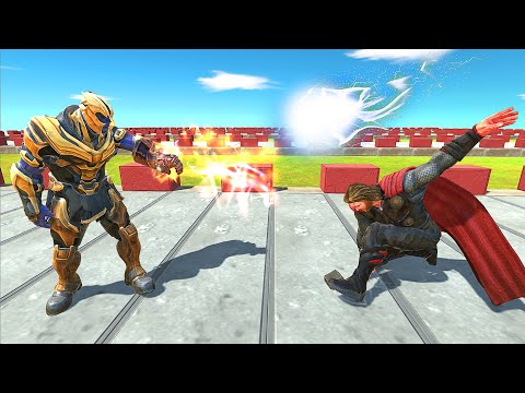 THOR VS THANOS DEATH RUN ATTACK - Animal Revolt Battle Simulator