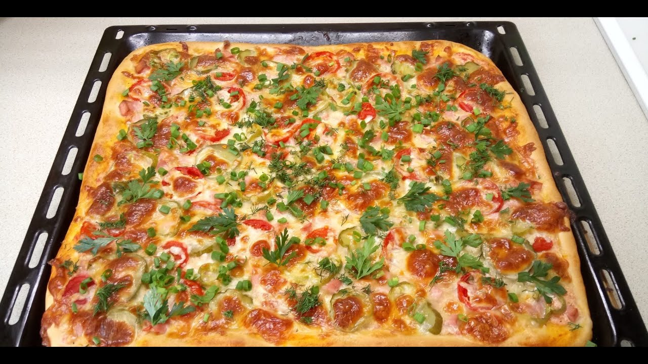 домашняя большая пицца в духовке (120) фото