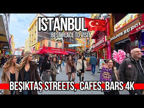 🇹🇷 Istanbul 4K Walking Tour 2026 | Besiktas: Bars, Street Food, Markets & Bosphorus View
