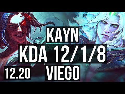 KAYN vs VIEGO (JNG) | 12/1/8, Legendary, 6 solo kills, 700+ games | EUW Diamond | 12.20