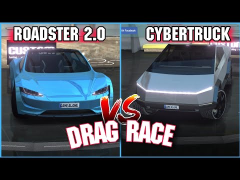Tesla Roadster 2.0 Vs Cybertruck - Drag Race - Driving School Sim 2020