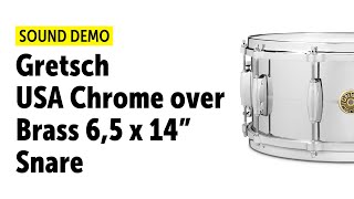 Video thumbnail for Gretsch USA Chrome over Brass 6,5x14 Snare Sound Demo by Drums Bonedo