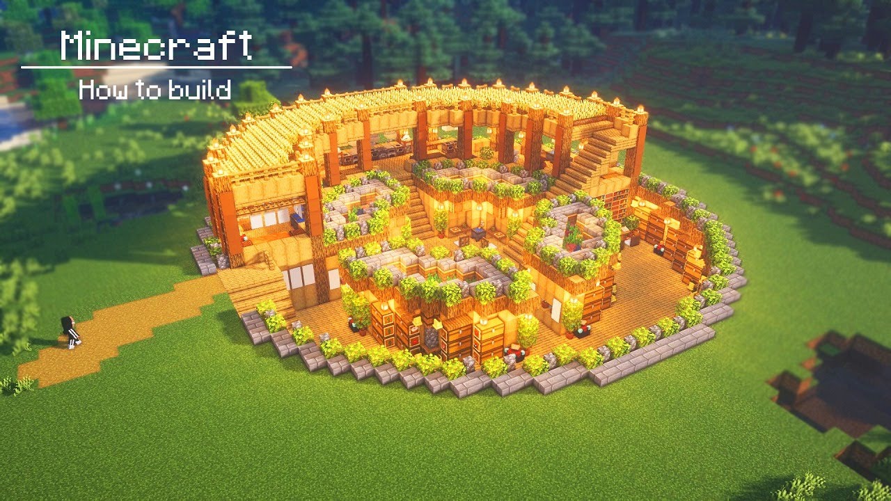 Minecraft : How To Build a Large circle underground and ground base - YouTube