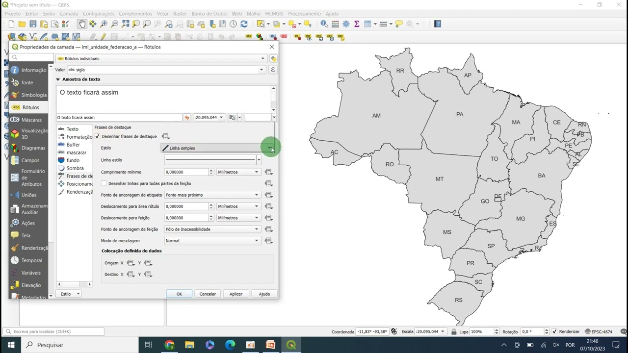 Videoaula 13: Rotulação de shapefiles no QGIS - polígonos, pontos e linhas