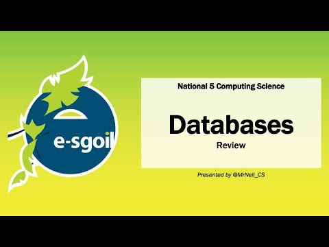 eSgoil: N5CS: Databases - Unit Review