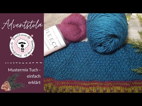 Mustermix Adventstola / großes Perlmuster stricken / Teil 9