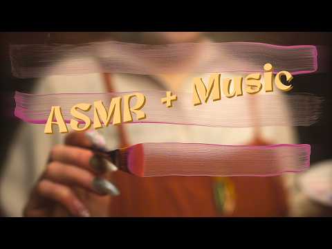 (MUSIC version) 👩🏼‍🎨 ART ASMR variety pack 🎨 (drawing on you, layered sounds, whispers, echo/delay)