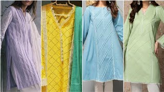 So Beautiful Plain Pintex Kurta Designs 2022/Pintex Kurti Designs/Plain Dress Designs/Casual kurtis