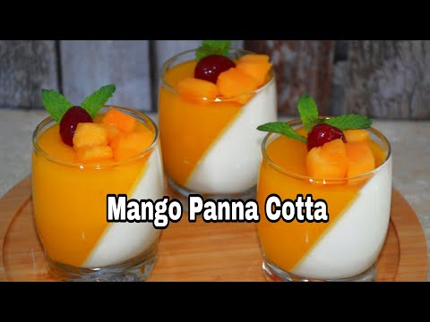 Italian Mango Panna Cotta│No-Bake Mango Mousse│How To Make Panna Cotta