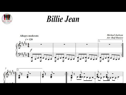Billie Jean - Michael Jackson, Piano Sheet Music, Piano Tutorial