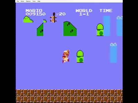 Super Mario Bros. (NES) with Game Genie - World 1-1's Right Level Corner!