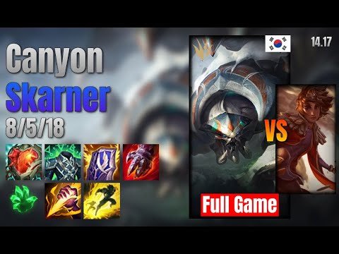 Canyon Jungle Skarner vs Taliyah lol KR solo rank Full Game 14.17