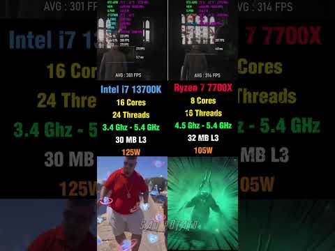 Intel i7 13700K vs Ryzen 7 7700X - Which is Better For Gaming? #pcgaming #benchmark #amd