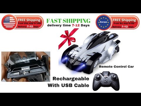 Remote Control Wall Climbing RC Car with LED Lights 360 Degree Rotating Stunt Machine Wall Racer
