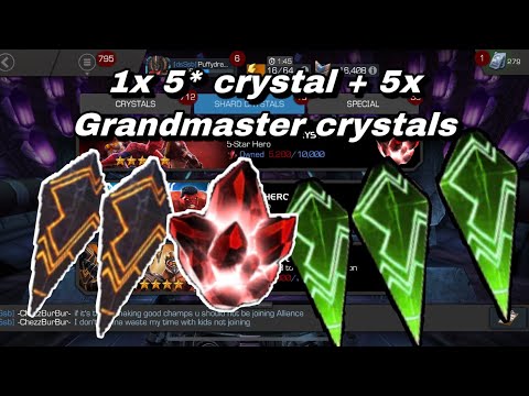 1x lucky 5* crystal + a strong 5x grandmaster crystals