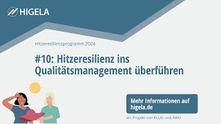 Hitzeresilienzprogramm #10: Hitzeresilienz ins Qualitätsmanagement überführen