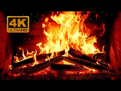 Birchwood Crackling Fireplace (4K Ultra HD)