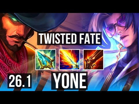 TWISTED FATE vs YONE (MID) | 37K damage, 4k gold comeback | KR Master | 26.1